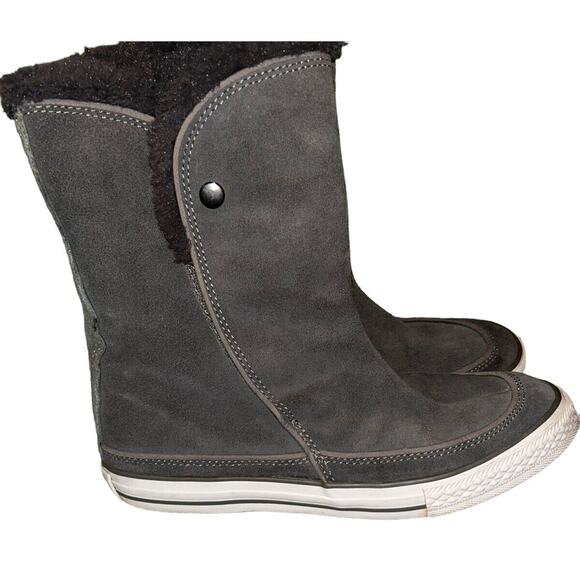 Converse Dark Gray Suede Women's 8 EU39 Folding‎ Boots EUC- RARE- Foldable - Picture 1 of 16